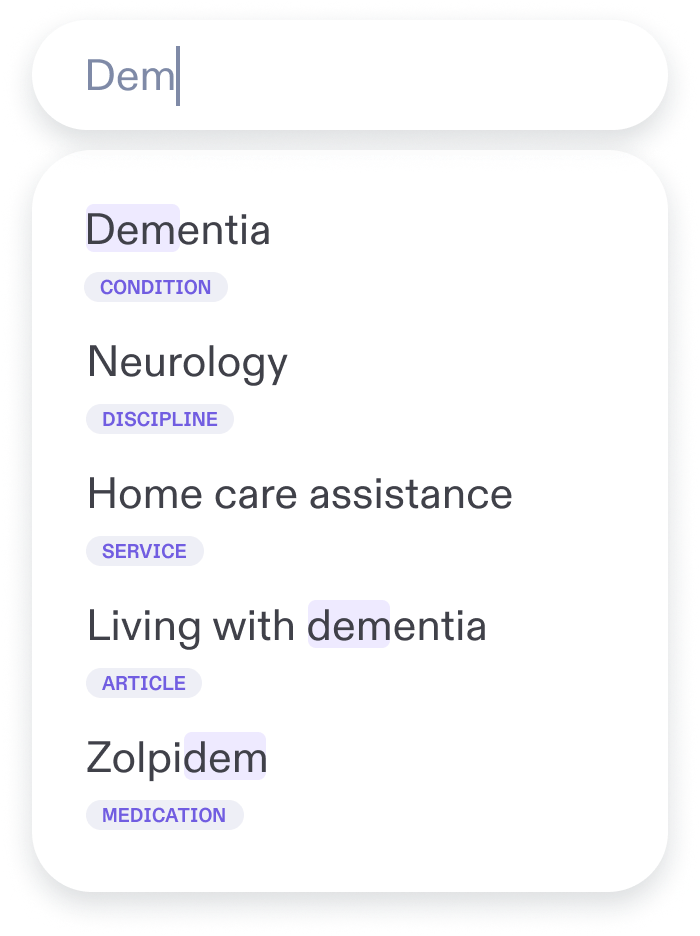 Clinia Search